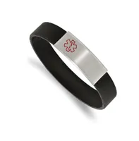 Chisel Stainless Steel Enamel Silicone Stretch Medical Id Bracelet