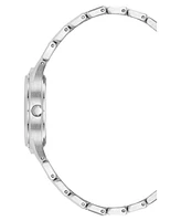 Anne Klein Women's Quartz Round Silver-Tone Alloy Link Bracelet Watch, 28mm - Silver