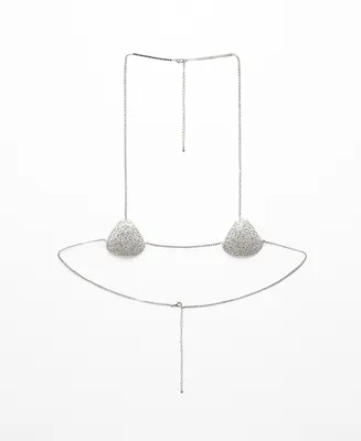 Mango Women's Rhinestone Crystal Body Necklace