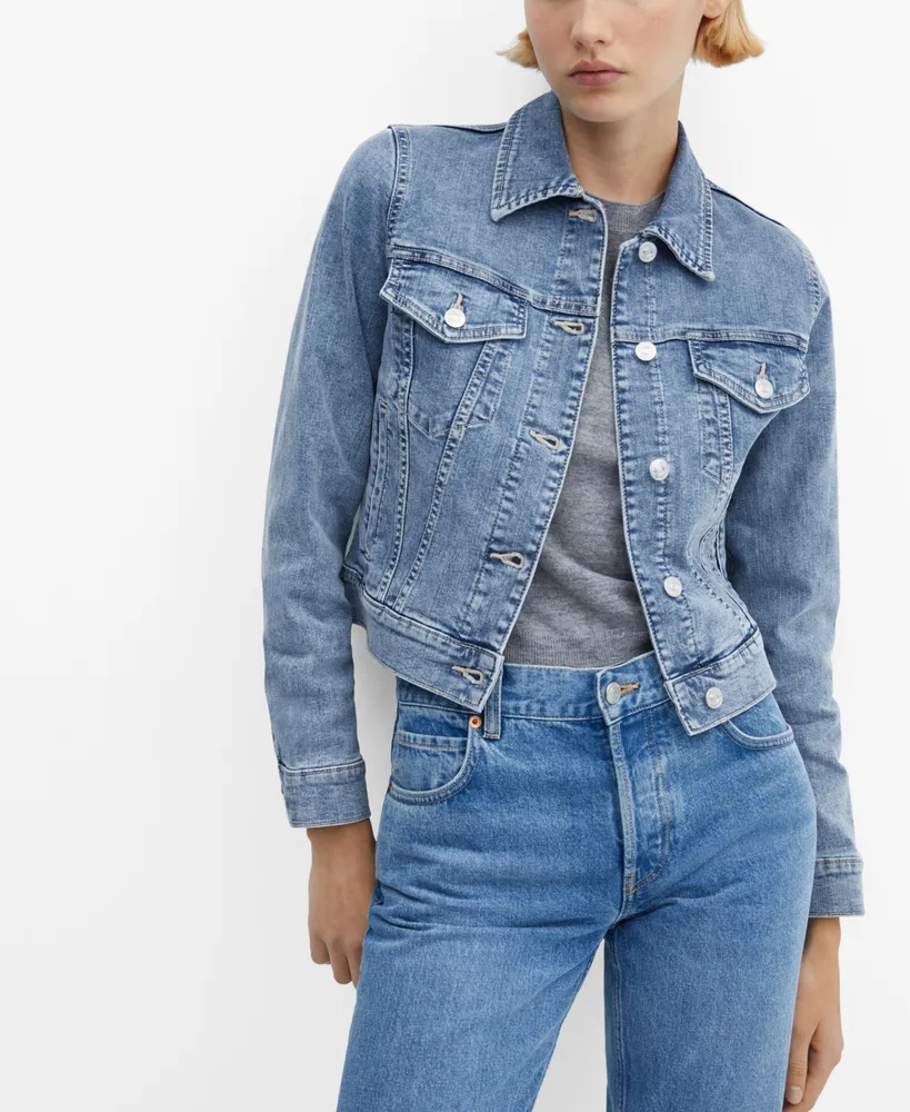 Mango Women's Pocketed Denim Jacket