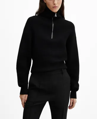 Mango Women's Zip Neck Jumper