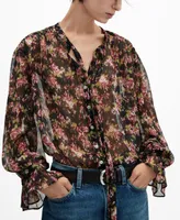 Mango Women's Bow Printed Blouse