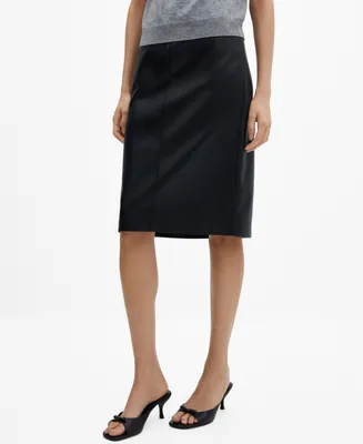 Mango Women's Faux-Leather Pencil Skirt