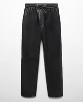 Mango Women's Leather-Effect Elastic Waist Trousers