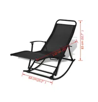 Patio Rocking Chair Steel and Text Ilene Black