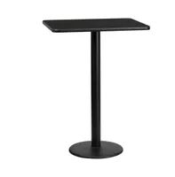 Emma+Oliver 24"X30" Rectangular Laminate Bar Table With 18" Round Base