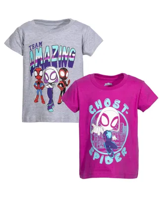 Marvel Spidey and His Amazing Friends Girls 2 Pack T-Shirts Toddler |Child