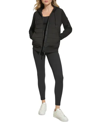 Dkny Sport Women's Mixed-Media Hooded Jacket