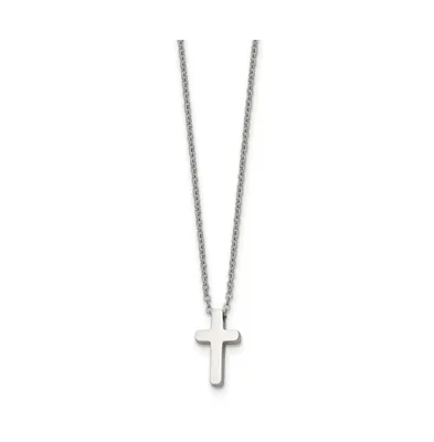Chisel Cross Pendant 1 inch extension Cable Chain Necklace