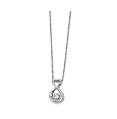 Chisel Vibrant Cz Infinity Heart Slide Cable Chain Necklace
