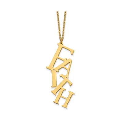 Chisel Yellow Ip-plated Faith Pendant Cable Chain Necklace