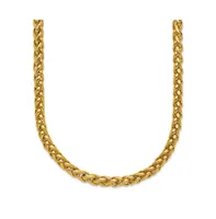 Chisel Polished Yellow Ip-plated Spiga 4mm Chain Necklace