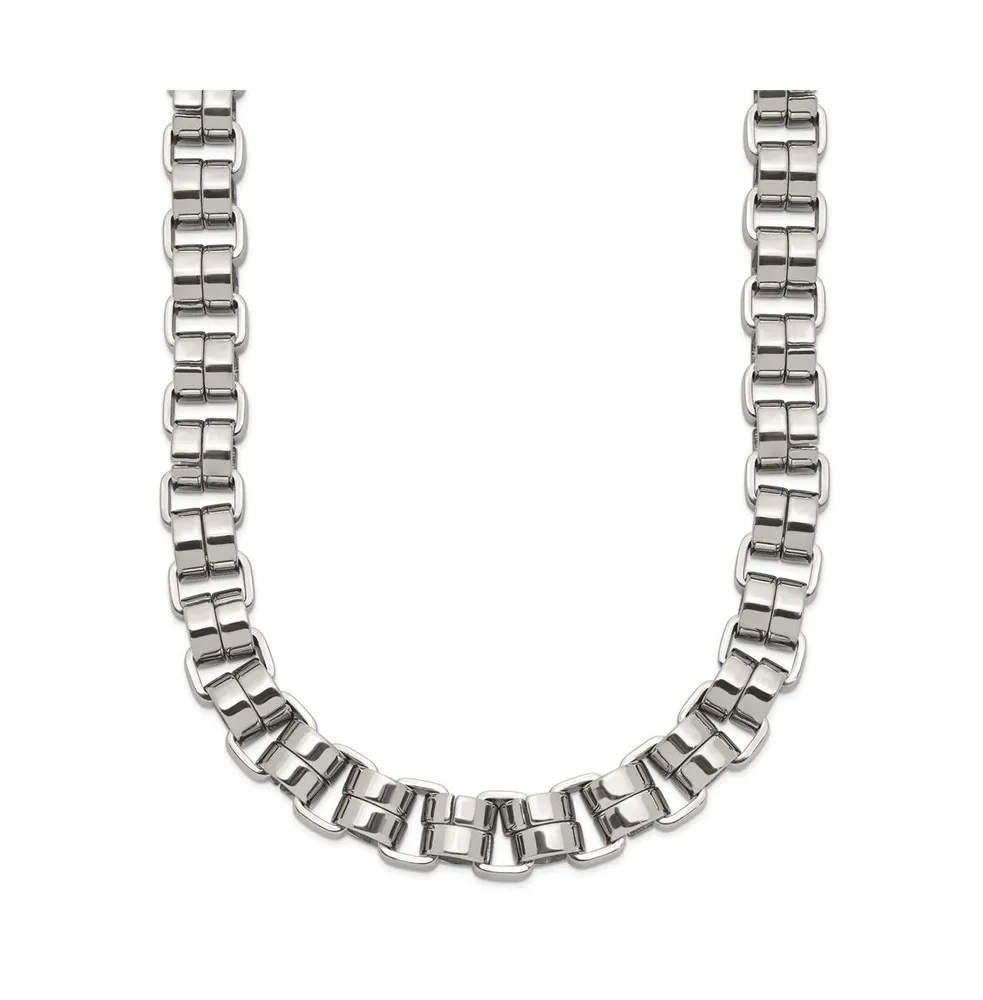 Chisel Stainless Steel Polished 24 inch Circular Link Necklace