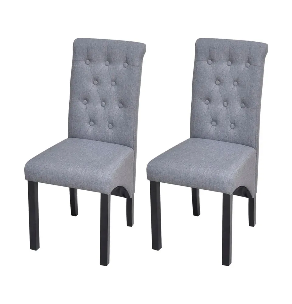 Dining Chairs 2 pcs Gray Fabric