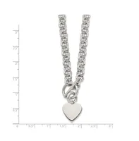 Chisel Polished Heart Toggle on a 18 inch Open Link Chain Necklace