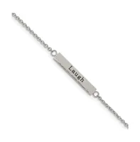 Chisel and Enameled Cz Enjoy The Little Things Bar Cable Chain Necklace