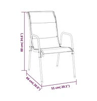 Patio Chairs 6 pcs Steel and Text Ilene Black