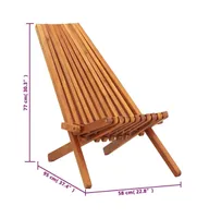 Folding Patio Lounge Chair Solid Acacia Wood