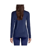 Lands' End Women's Thermaskin Heat Long Sleeve Crewneck Long Underwear Top