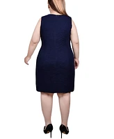 Ny Collection Plus Novelty Knit and Lace Dress, 2 Piece Set