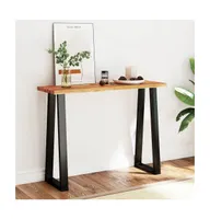 Console Table with Live Edge 43.3"x13.8"x31.5" Solid Wood Acacia