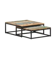 Nesting Coffee Tables 2 pcs Solid Reclaimed Wood