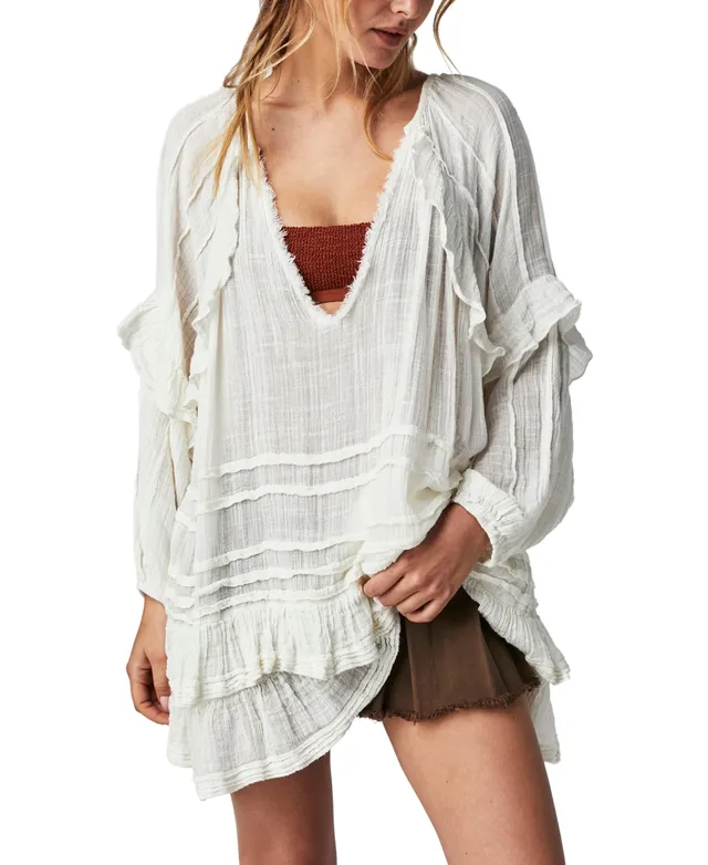 Free People Women's Clover Split-Neck Babydoll Tunic - Macy's