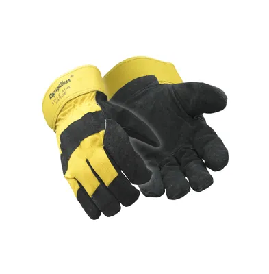 RefrigiWear Men's Men s Canvas Insulated Leather Work Gloves