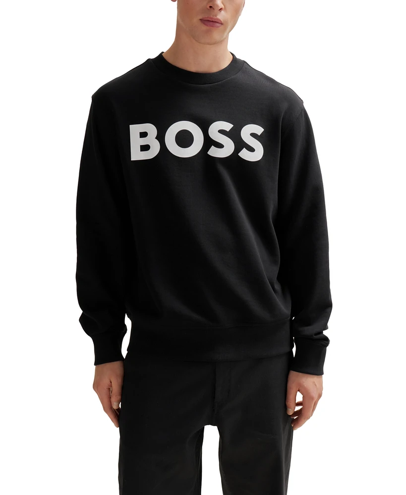 Boss by Hugo Boss Men's Rubber-Print Logo Relaxed-Fit Sweatshirt