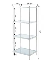 Convenience Concepts 17.75" Chrome Royal Crest 4 Tier Glass Tower