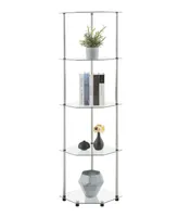 Convenience Concepts 13.75" Glass Designs2Go Classic 5 Tier Corner Tower