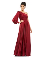 Women's Ieena One Shoulder Bishop Sleeve Flowy Gown