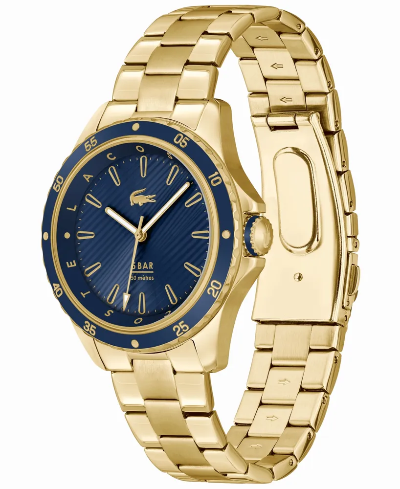 Lacoste Women's Santorini Quartz Gold-Tone Stainless Steel Bracelet Watch 36mm