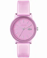 Lacoste Women's L.12.12 Quartz Pink Semi-Transparent Silicone Strap Watch 36mm