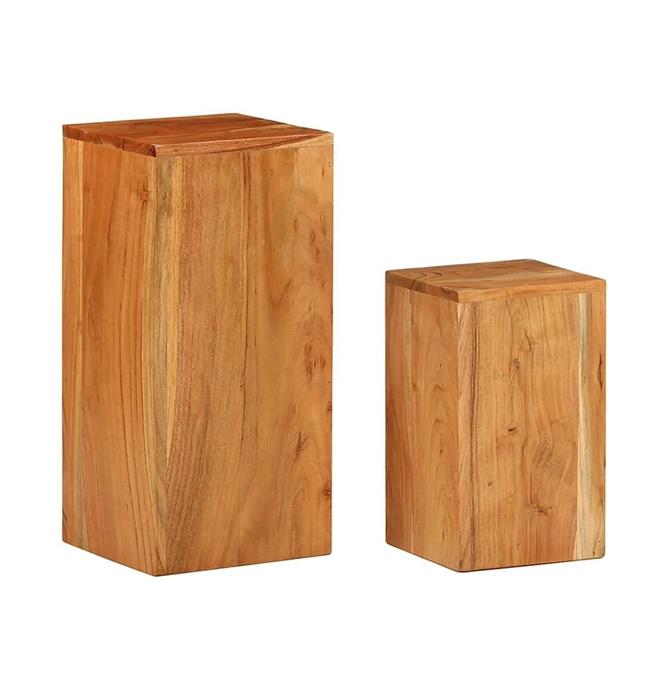 Side Tables 2 pcs Solid Acacia Wood