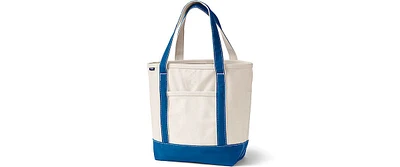 Lands' End Natural 5 Pocket Open Top Canvas Tote Bag