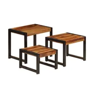 Nesting Tables 3 pcs Solid Sheesham Wood