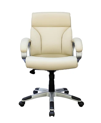 Boss Office Products 41-44" Leather Modern Mid Back Executive Chair