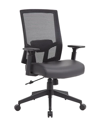 Boss Office Products 40.5-43.5" Vinyl Mesh Back Executive Chair