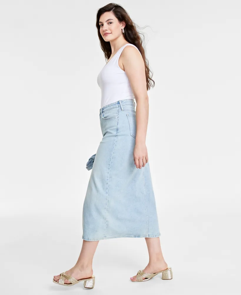 On 34th Women's Denim Midi Skirt, Created for Macy's