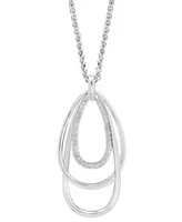 Effy Diamond Multi Orbital 18" Pendant Necklace (1/4 ct. t.w.) in Sterling Silver