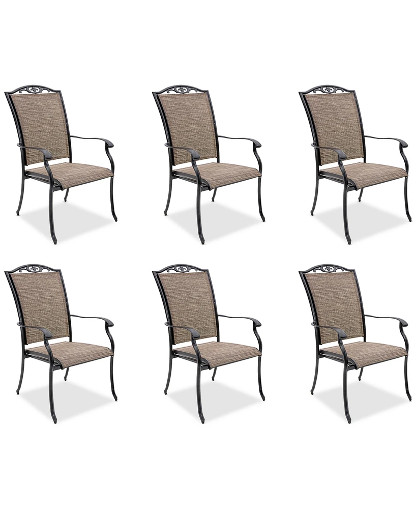 Wythburn Mix and Match Filigree Sling Outdoor Dining Chairs, Set of 6, Created for Macy's
