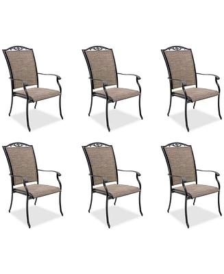 Wythburn Mix and Match Filigree Sling Outdoor Dining Chairs, Set of 6, Created for Macy's