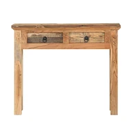 Console Table 35.6"x11.8"x29.5" Solid Acacia Wood and Reclaimed Wood