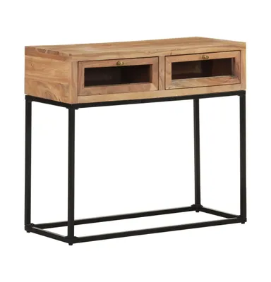 Console Table 35.4"x13.8"x29.9" Solid Acacia Wood