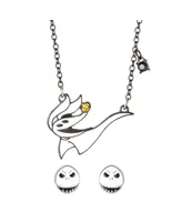 Disney The Nightmare Before Christmas Women's Costume Necklace and Earrings Set - Zero Necklace and Jack Studs