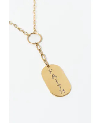 316L It Girl Gold-Tone Dog Tag Necklace