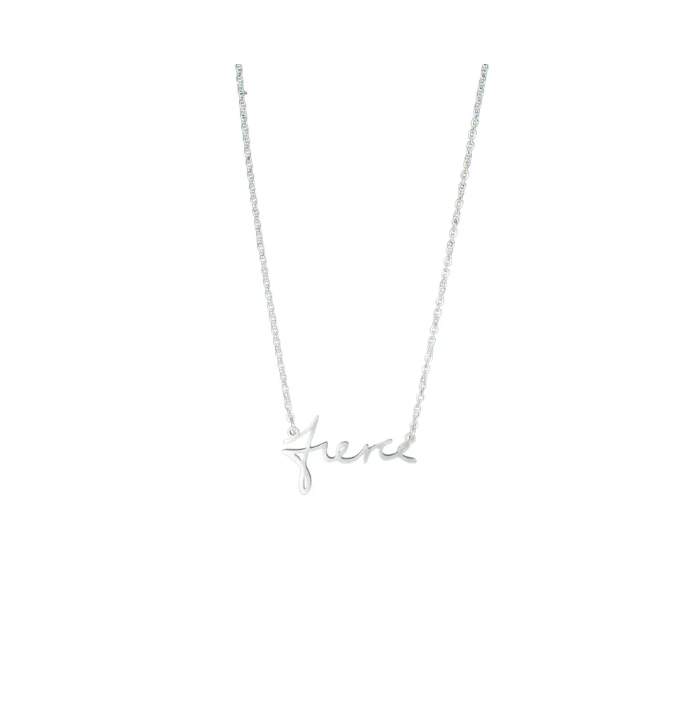 316L Absolute Affirmation Silver-Tone "Fierce" Necklace