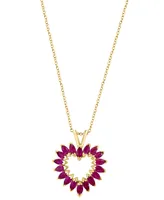 Effy Ruby Marquise Heart 18" Pendant Necklace (1-5/8 ct. t.w.) in 14k Gold