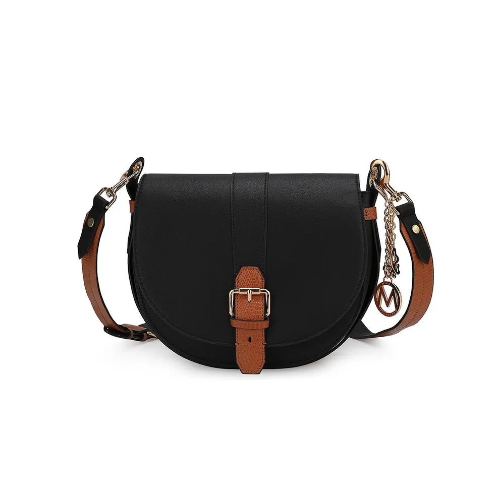 Mkf Collection Ayla Snake-Embossed Color Block Shoulder Bag by Mia K